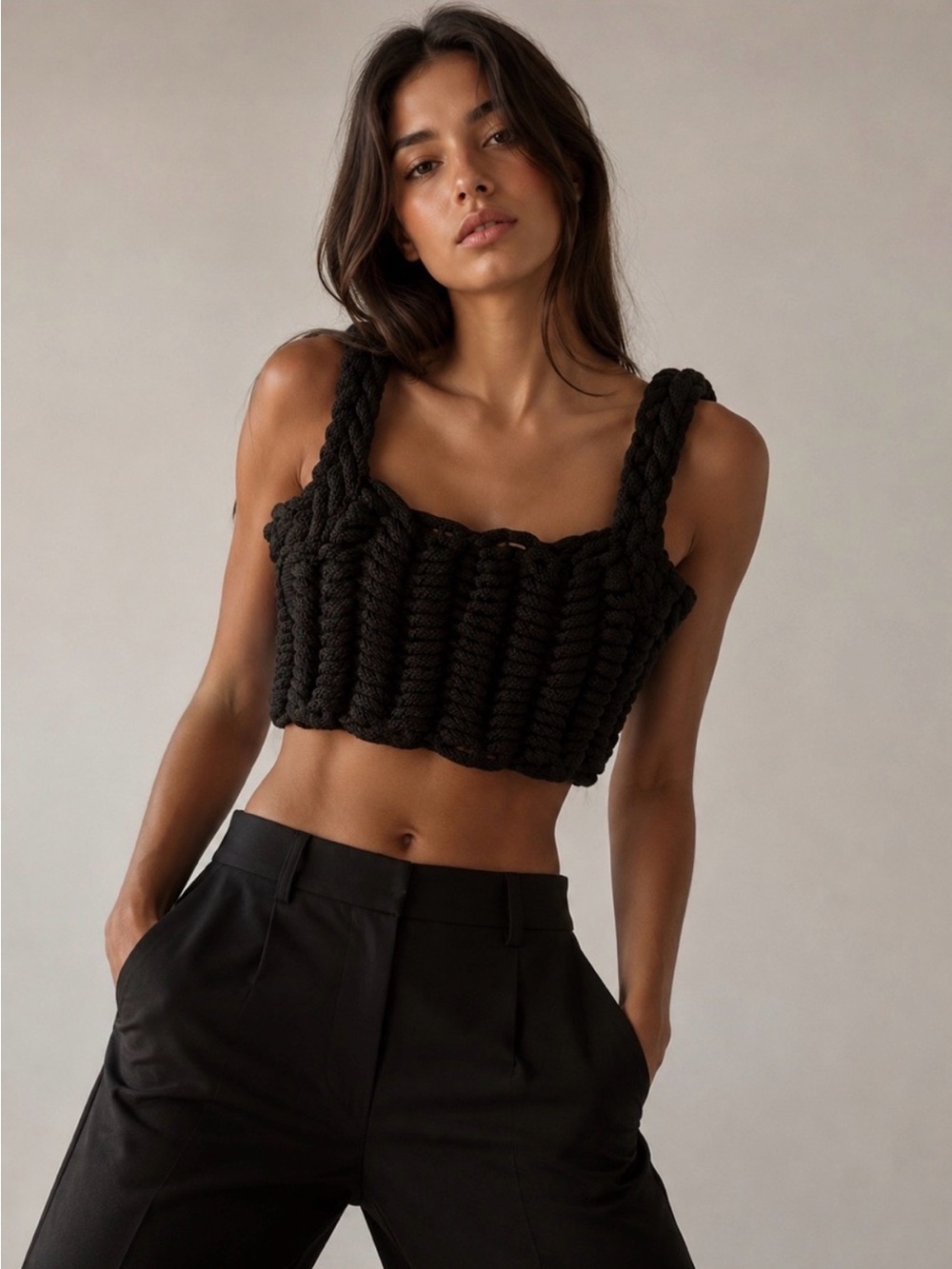 Zara Braided Knit Crop
